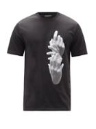 Matchesfashion.com Neil Barrett - The Other Hands-print Cotton-jersey T-shirt - Mens - Black