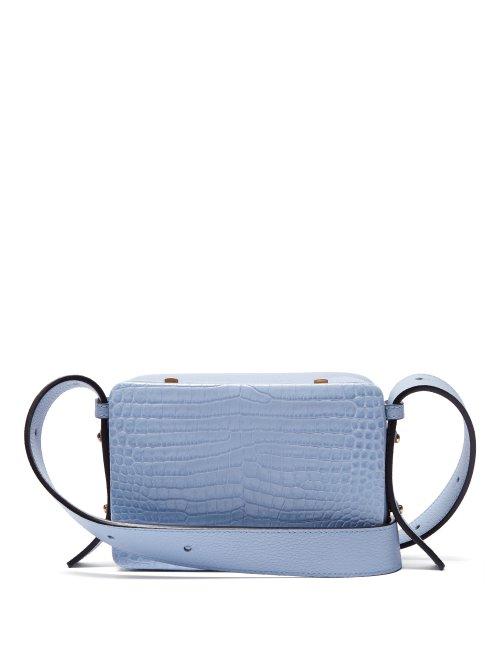 Matchesfashion.com Lutz Morris - Maya Crocodile Effect Leather Cross Body Bag - Womens - Light Blue