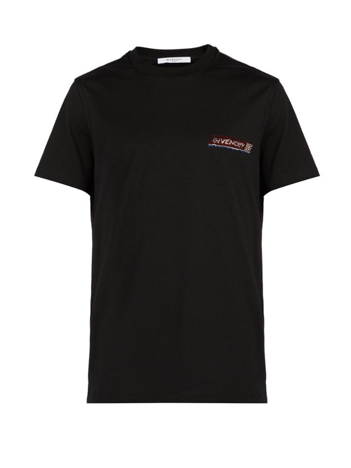 Givenchy Sequinned Logo-embroidered Cotton T-shirt