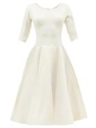 Matchesfashion.com Vika Gazinskaya - Scoop-neck Silk-blend Satin Dress - Womens - Ivory