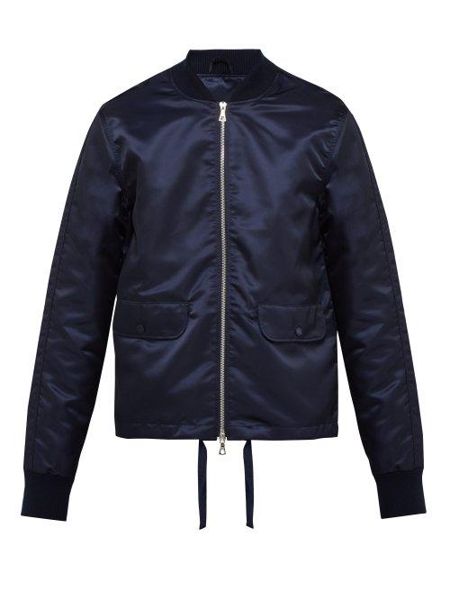 Matchesfashion.com Officine Gnrale - Marvin Sateen Bomber Jacket - Mens - Navy