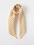 Toteme - Signature Monogram-print Silk Scarf - Womens - Cream Multi