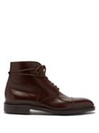 John Lobb - Skye Lace-up Leather Ankle Boots - Mens - Dark Brown
