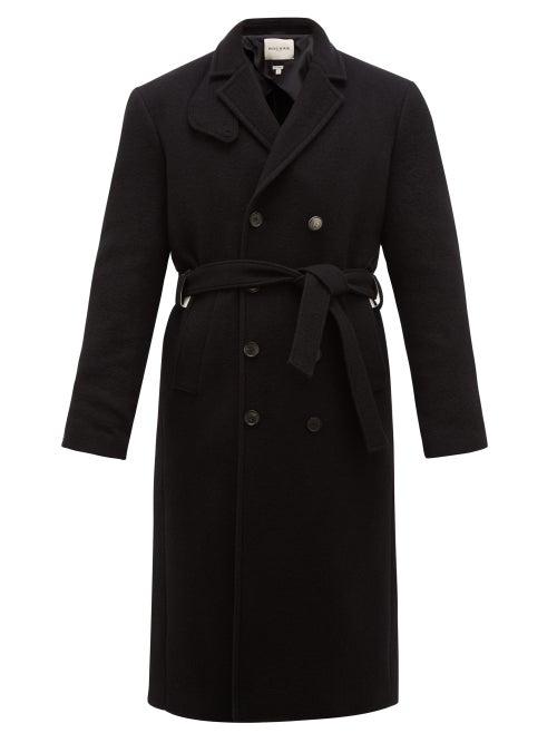 Matchesfashion.com Rochas - Double Breasted Belted Wool Coat - Mens - Black