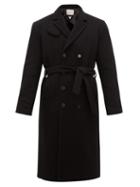 Matchesfashion.com Rochas - Double Breasted Belted Wool Coat - Mens - Black