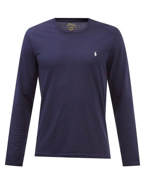 Polo Ralph Lauren - Logo-embroidered Cotton-jersey Pyjama Top - Mens - Navy