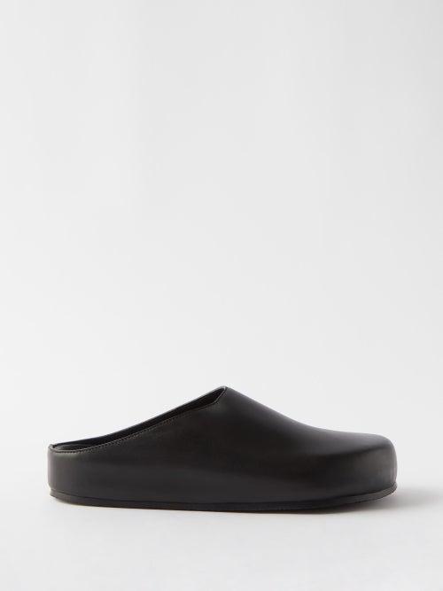 Studio Nicholson - Leather Backless Loafers - Mens - Black
