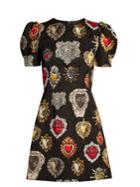 Dolce & Gabbana Heart-print Puff-sleeved Mini Dress