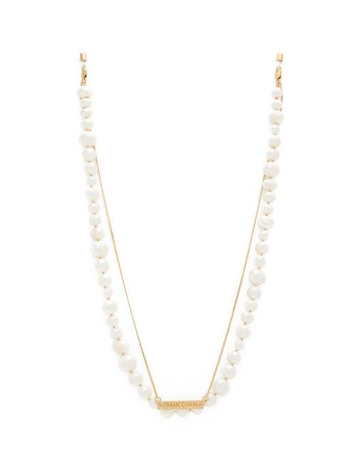 Matchesfashion.com Frame Chain - Pearly Princess Pearl & Gold-plated Glasses Chain - Womens - White