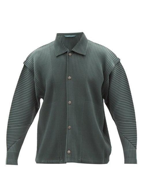 Homme Pliss Issey Miyake - Technical-pleated Shirt - Mens - Green