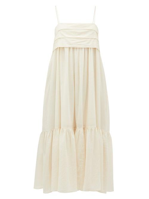 Matchesfashion.com Loup Charmant - Iliana Bow-back Organic-cotton Dress - Womens - Ivory