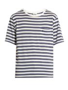 Saint Laurent Patch-pocket Striped Cotton-jersey T-shirt