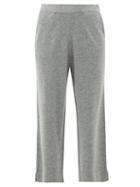 Matchesfashion.com Allude - Cropped Wide-leg Cashmere Trousers - Womens - Dark Grey