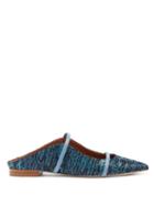 Ladies Shoes Malone Souliers - Maureen Backless Raffia Flats - Womens - Blue Multi