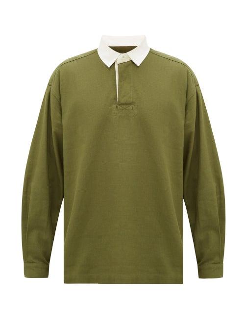Matchesfashion.com Ymc - The Swerve Cotton-jersey Rugby Shirt - Mens - Olive Green