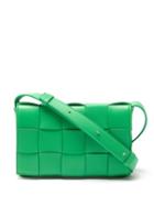 Bottega Veneta - Cassette Intrecciato-leather Cross-body Bag - Womens - Green