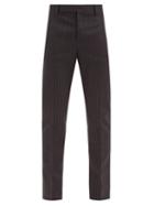 Matchesfashion.com Saint Laurent - Chalk-stripe Wool-twill Trousers - Mens - Black
