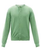 Auralee - Crew-neck Cashmere Cardigan - Mens - Green