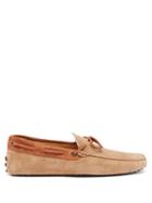 Tod's - Gommino Suede Driving Shoes - Mens - Khaki