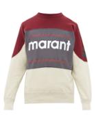 Matchesfashion.com Isabel Marant - Gallianh Logo Print Cotton Blend Sweatshirt - Mens - Burgundy