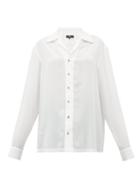 Matchesfashion.com Edward Crutchley - Cuban Collar Silk Habotai Shirt - Womens - White