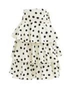 Matchesfashion.com Adriana Degreas - Tiered Polka-dot Cotton-blend Midi Skirt - Womens - Cream Print