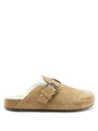 Matchesfashion.com Isabel Marant - Mirvin Buckled Suede Backless Clogs - Womens - Beige