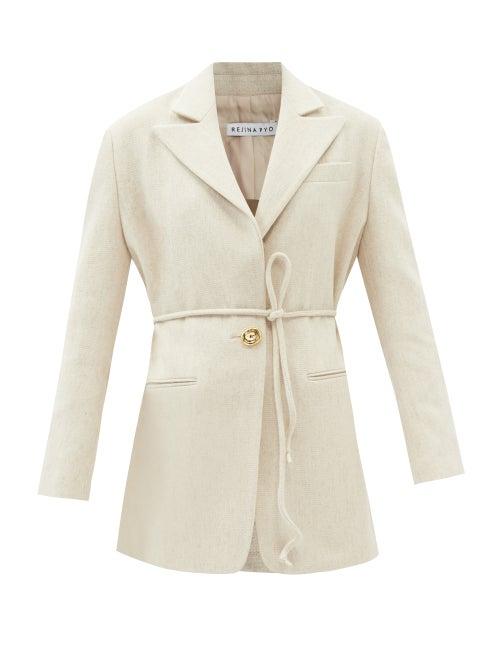Rejina Pyo - Laura Belted Wool-blend Jacket - Womens - Beige