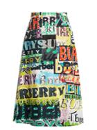 Burberry Graffiti-print High-rise Cotton Skirt