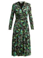 Matchesfashion.com Diane Von Furstenberg - Phoenix Tiger Lily Print Wrap Dress - Womens - Green Print