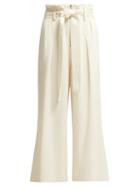 Matchesfashion.com Proenza Schouler - Paperbag Waist Wide Leg Trousers - Womens - Ivory