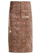 Hillier Bartley Python-effect Faux-leather Pencil Skirt