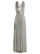 Maria Lucia Hohan Perla Pleated Halterneck Mesh Gown