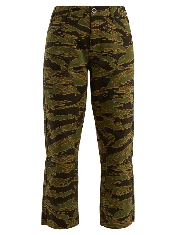 M.i.h Jeans Phoebe Camouflage-print Cotton Cropped Trousers