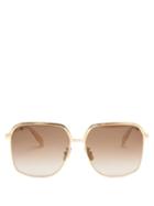 Matchesfashion.com Celine Eyewear - Square Metal Sunglasses - Womens - Gold