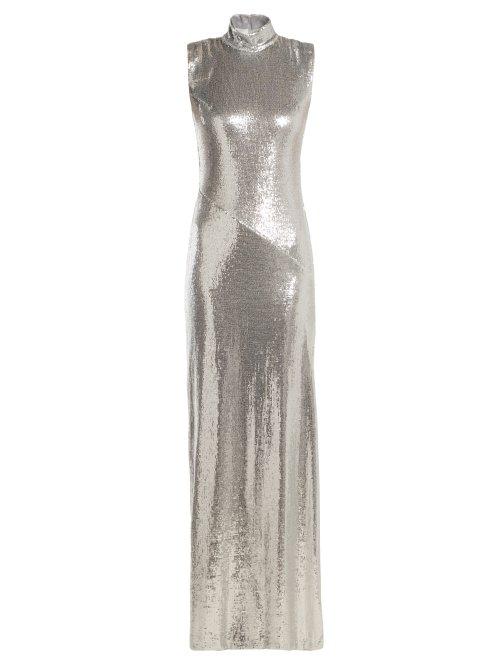 Matchesfashion.com Galvan - Galaxy Sequin Dress - Womens - Silver