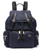 Matchesfashion.com Burberry - Equestrian Knight Plaque Padded Backpack - Womens - Navy