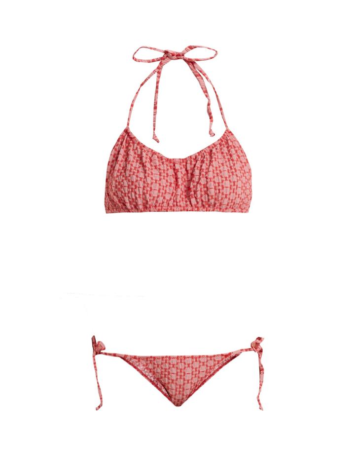 Lisa Marie Fernandez Charlotte Geometric-pattern Halterneck Bikini