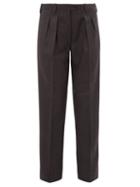 Matchesfashion.com Giuliva Heritage Collection - The Husband High Rise Wool Trousers - Womens - Dark Grey