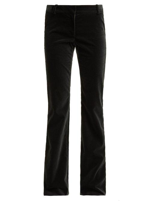 Matchesfashion.com Raey - Flared Velvet Trousers - Womens - Grey