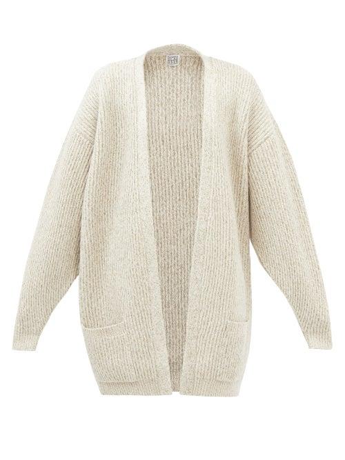 Totme - Patch-pocket Ribbed Wool-blend Cardigan - Womens - Beige