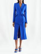 Alexander Mcqueen - Front-slit Twill Suit Skirt - Womens - Blue