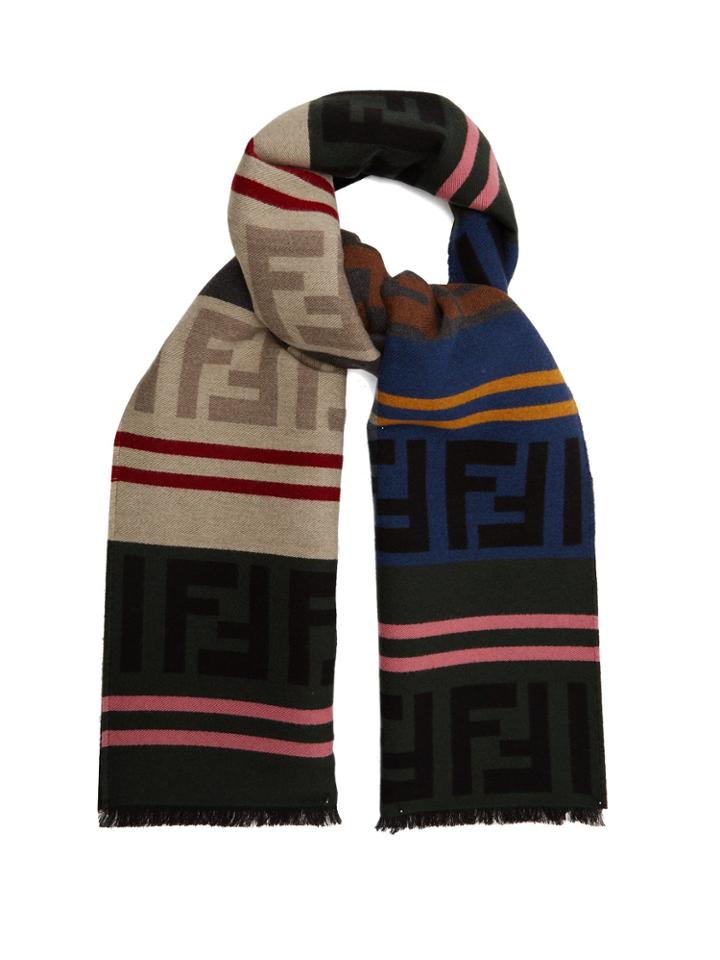 Fendi Wool-blend Logo Scarf