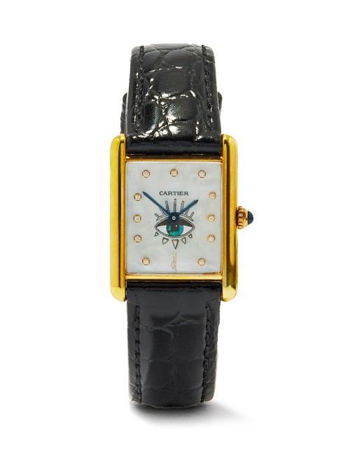 Jacquie Aiche - Vintage Cartier Tank Diamond & Gold-vermeil Watch - Womens - Pink Gold