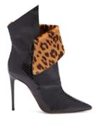 Matchesfashion.com Aquazzura - Night Fever Watersnake Ankle Boots - Womens - Black Multi