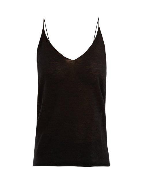 Matchesfashion.com Nili Lotan - Verano Linen Cami Top - Womens - Black