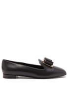 Matchesfashion.com Salvatore Ferragamo - Zaneta Double-bow Grained Leather Loafers - Womens - Black