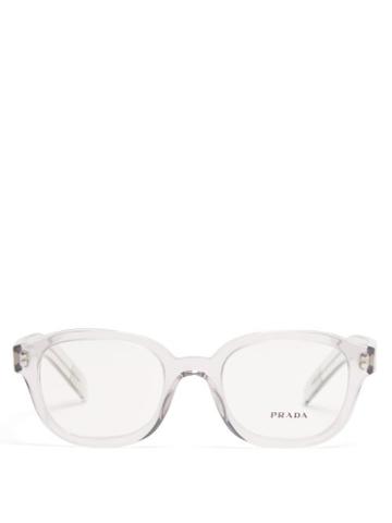 Ladies Accessories Prada Eyewear - Rectangle Acetate Glasses - Womens - Clear