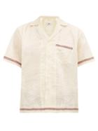 Matchesfashion.com Bode - Jacquard Trim Silk Shirt - Mens - Cream Multi