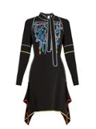Peter Pilotto Neck-tie Embroidered Cady Dress